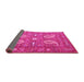 Sideview of Persian Pink Traditional Rug, tr144pnk