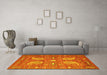 Machine Washable Persian Yellow Traditional Rug in a Living Room, wshtr144yw