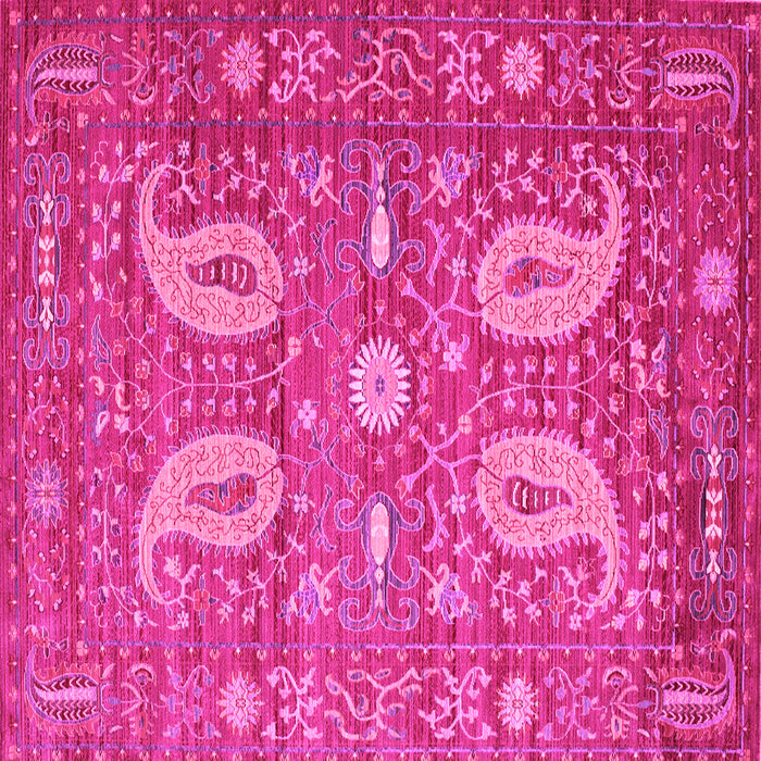 Square Machine Washable Persian Pink Traditional Rug, wshtr144pnk