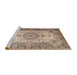 Sideview of Machine Washable Traditional Chestnut Brown Rug, wshtr1450