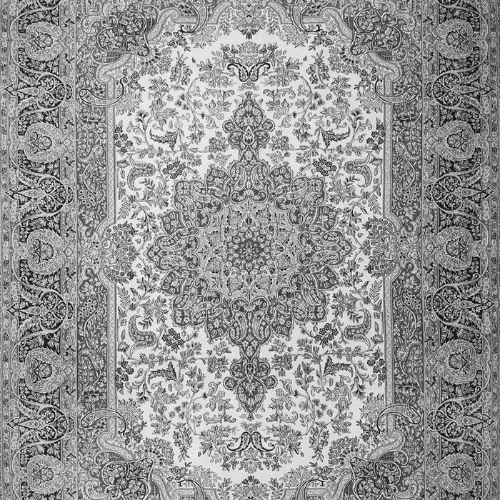 Serging Thickness of Machine Washable Medallion Gray Traditional Rug, wshtr1450gry