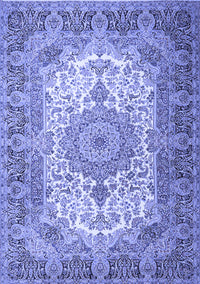 Medallion Blue Traditional Rug, tr1450blu