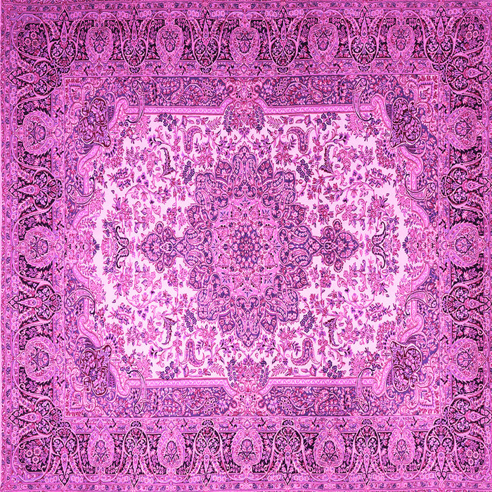 Square Medallion Pink Traditional Rug, tr1450pnk