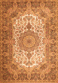 Medallion Orange Traditional Rug, tr1450org