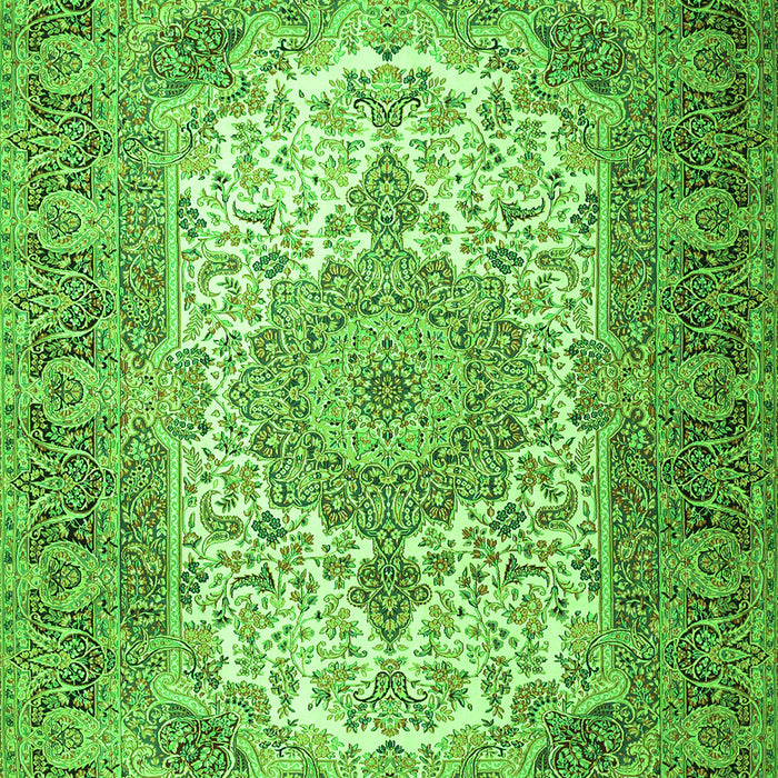 Medallion Green Traditional Rug, tr1450grn