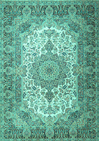 Medallion Turquoise Traditional Rug, tr1450turq