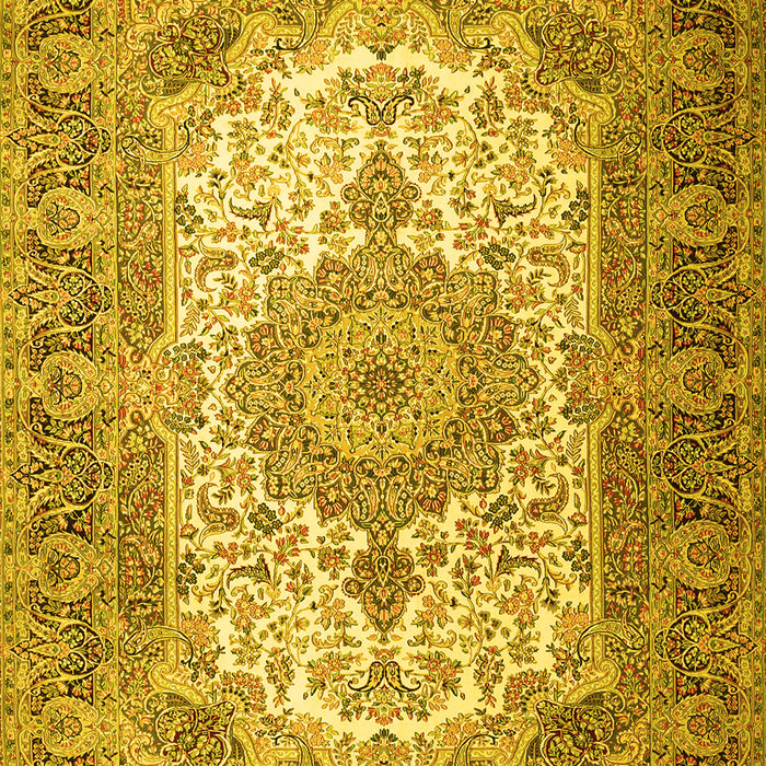 Medallion Yellow Traditional Rug, tr1450yw