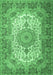 Machine Washable Medallion Emerald Green Traditional Area Rugs, wshtr1450emgrn