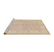 Sideview of Machine Washable Traditional Brown Sugar Brown Rug, wshtr1451