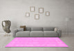 Machine Washable Persian Pink Traditional Rug in a Living Room, wshtr1451pnk