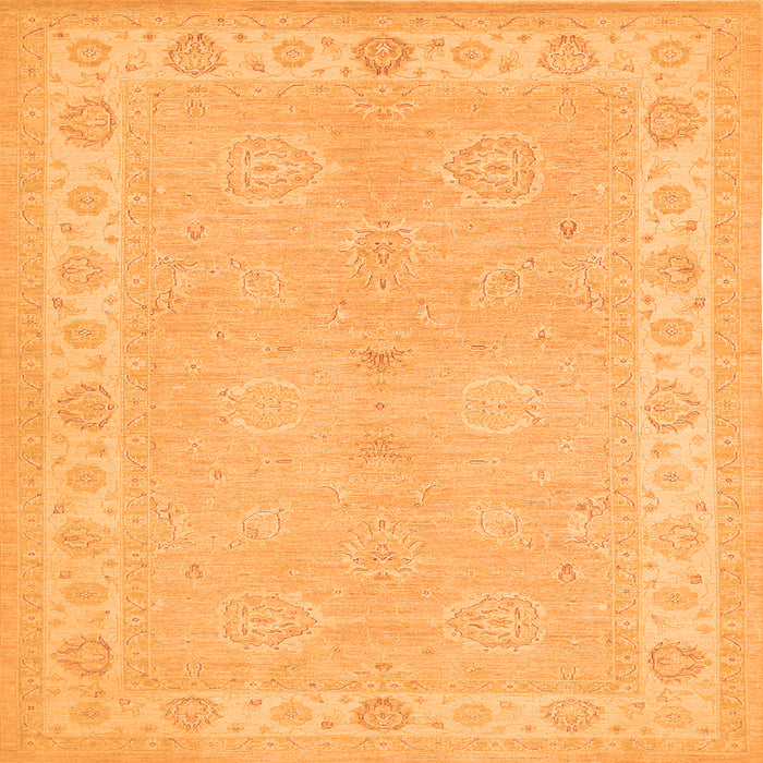 Round Machine Washable Persian Orange Traditional Area Rugs, wshtr1451org