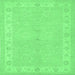 Square Persian Emerald Green Traditional Rug, tr1451emgrn
