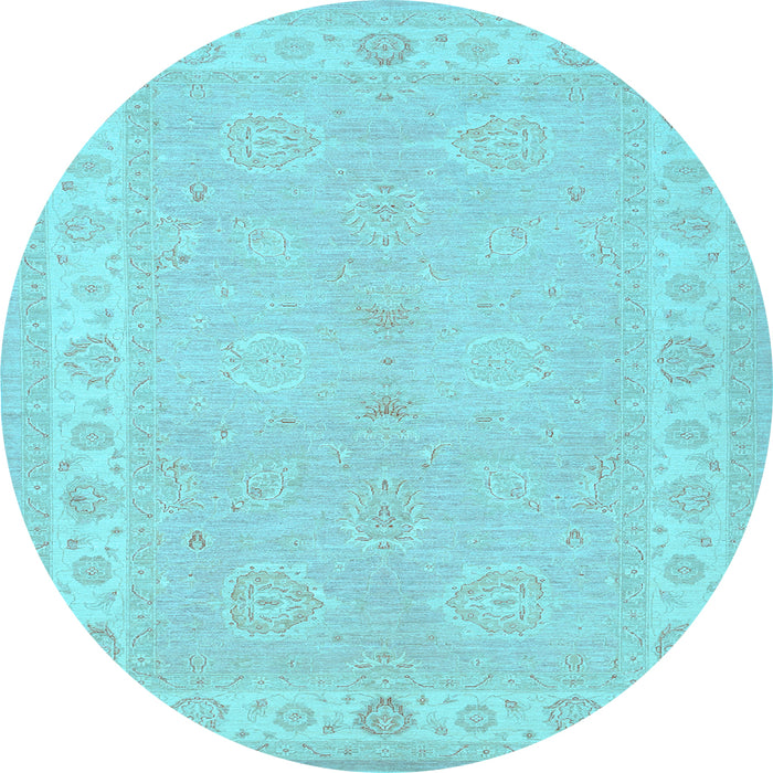 Round Machine Washable Persian Light Blue Traditional Rug, wshtr1451lblu