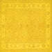 Square Persian Yellow Traditional Rug, tr1451yw