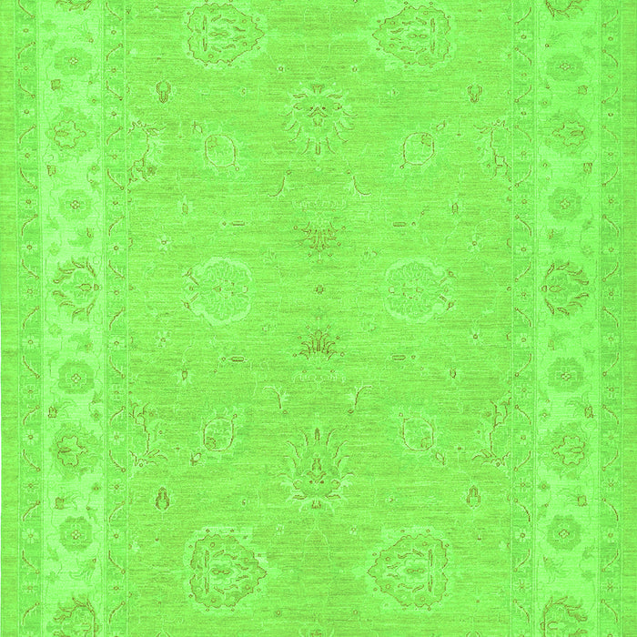 Serging Thickness of Machine Washable Persian Green Traditional Area Rugs, wshtr1451grn