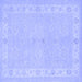 Square Persian Blue Traditional Rug, tr1451blu