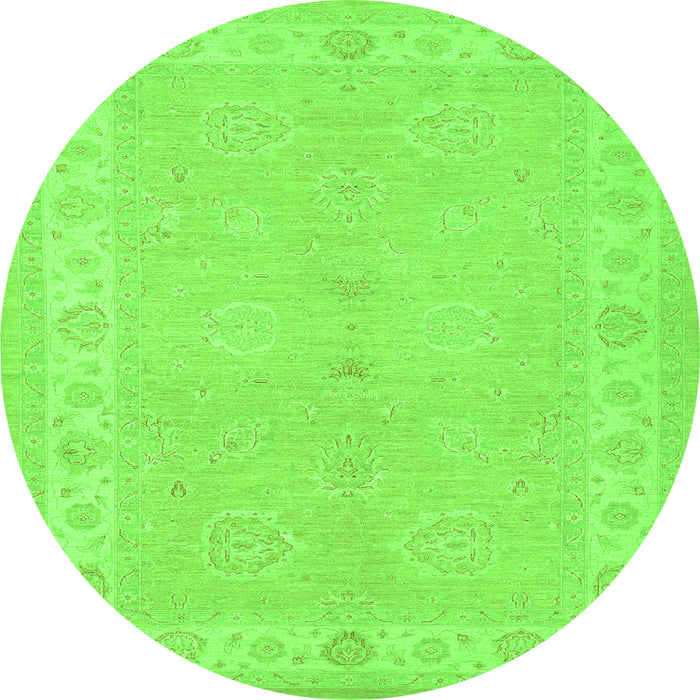 Square Persian Green Traditional Rug, tr1451grn