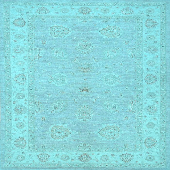 Square Machine Washable Persian Light Blue Traditional Rug, wshtr1451lblu