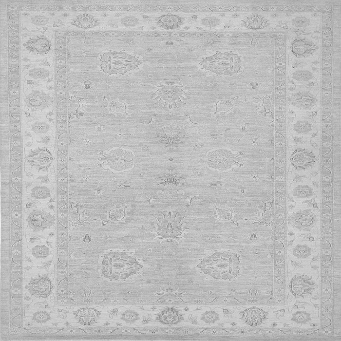 Round Machine Washable Persian Gray Traditional Rug, wshtr1451gry