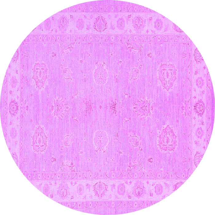 Round Persian Purple Traditional Rug, tr1451pur
