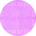 Round Persian Purple Traditional Rug, tr1451pur