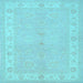 Square Persian Light Blue Traditional Rug, tr1451lblu