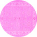 Round Persian Pink Traditional Rug, tr1451pnk