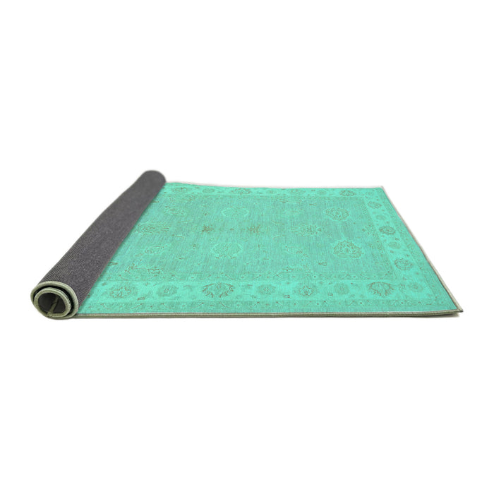 Sideview of Persian Turquoise Traditional Rug, tr1451turq