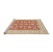 Sideview of Machine Washable Traditional Brown Rug, wshtr1452