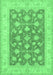 Machine Washable Oriental Emerald Green Traditional Area Rugs, wshtr1452emgrn