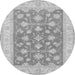 Square Oriental Gray Traditional Rug, tr1452gry