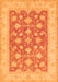 Serging Thickness of Machine Washable Oriental Orange Traditional Area Rugs, wshtr1452org