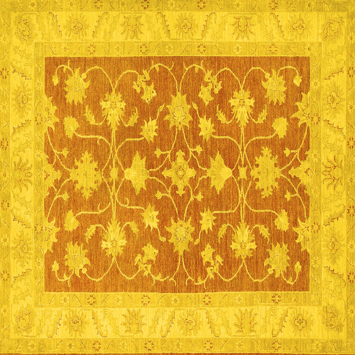 Square Oriental Yellow Traditional Rug, tr1452yw