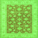 Serging Thickness of Oriental Green Traditional Rug, tr1452grn