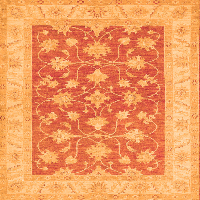 Serging Thickness of Oriental Orange Traditional Rug, tr1452org