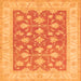 Serging Thickness of Oriental Orange Traditional Rug, tr1452org