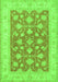 Serging Thickness of Machine Washable Oriental Green Traditional Area Rugs, wshtr1452grn