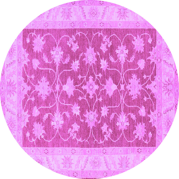 Round Machine Washable Oriental Purple Traditional Area Rugs, wshtr1452pur