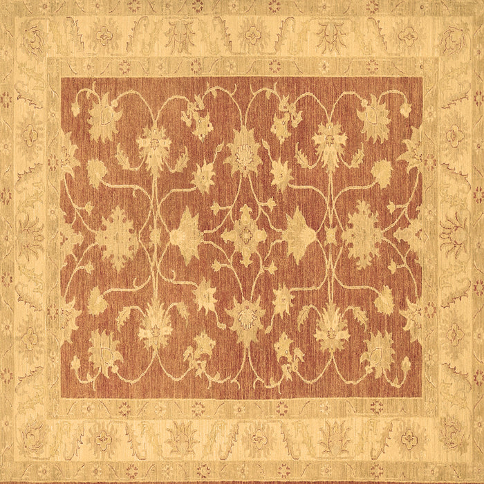 Square Oriental Brown Traditional Rug, tr1452brn