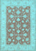 Machine Washable Oriental Light Blue Traditional Rug, wshtr1452lblu