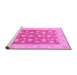 Sideview of Machine Washable Oriental Pink Traditional Rug, wshtr1452pnk