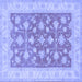 Square Machine Washable Oriental Blue Traditional Rug, wshtr1452blu