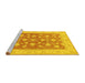 Sideview of Machine Washable Oriental Yellow Traditional Rug, wshtr1452yw