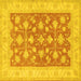 Square Machine Washable Oriental Yellow Traditional Rug, wshtr1452yw