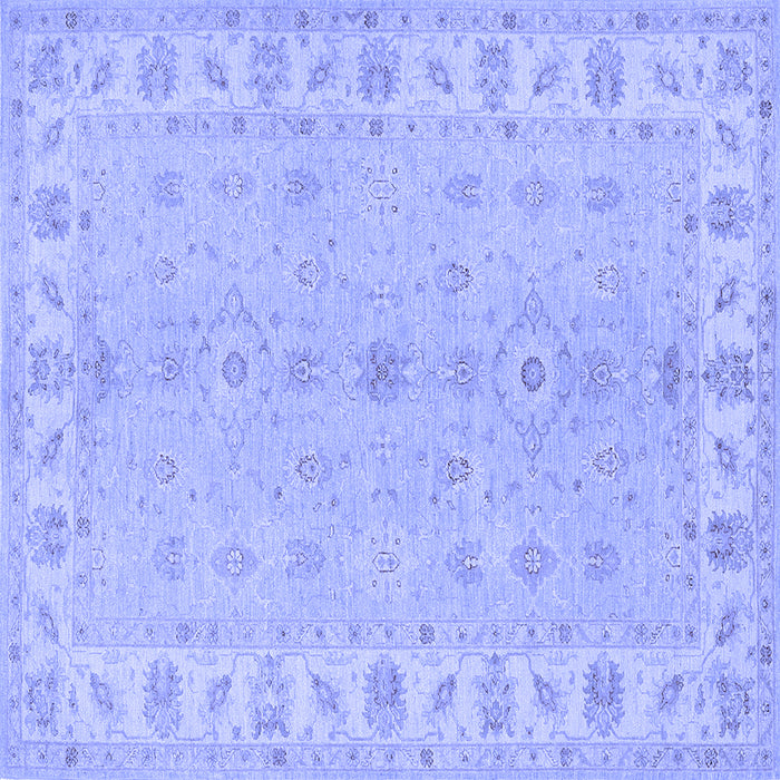 Square Oriental Blue Traditional Rug, tr1453blu