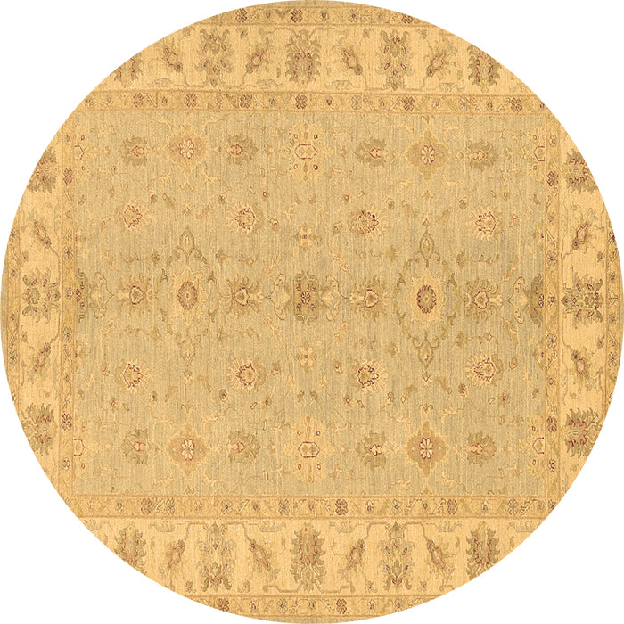 Round Machine Washable Oriental Brown Traditional Rug, wshtr1453brn