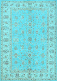 Oriental Light Blue Traditional Rug, tr1453lblu