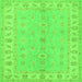 Serging Thickness of Oriental Green Traditional Rug, tr1453grn