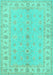 Machine Washable Oriental Turquoise Traditional Area Rugs, wshtr1453turq