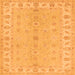 Round Machine Washable Oriental Orange Traditional Area Rugs, wshtr1453org